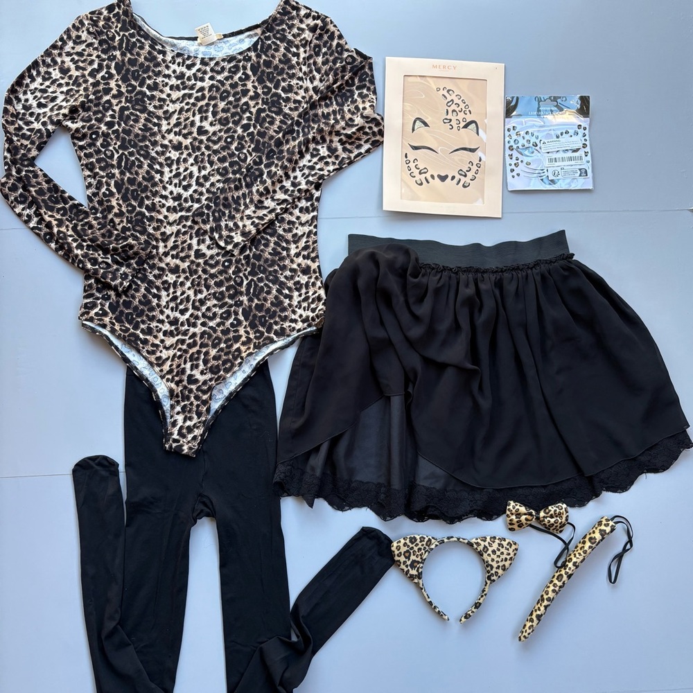 Leopard Cheetah Cat Animal Print Cougar Halloween Sexy Adult Costume Size M/L